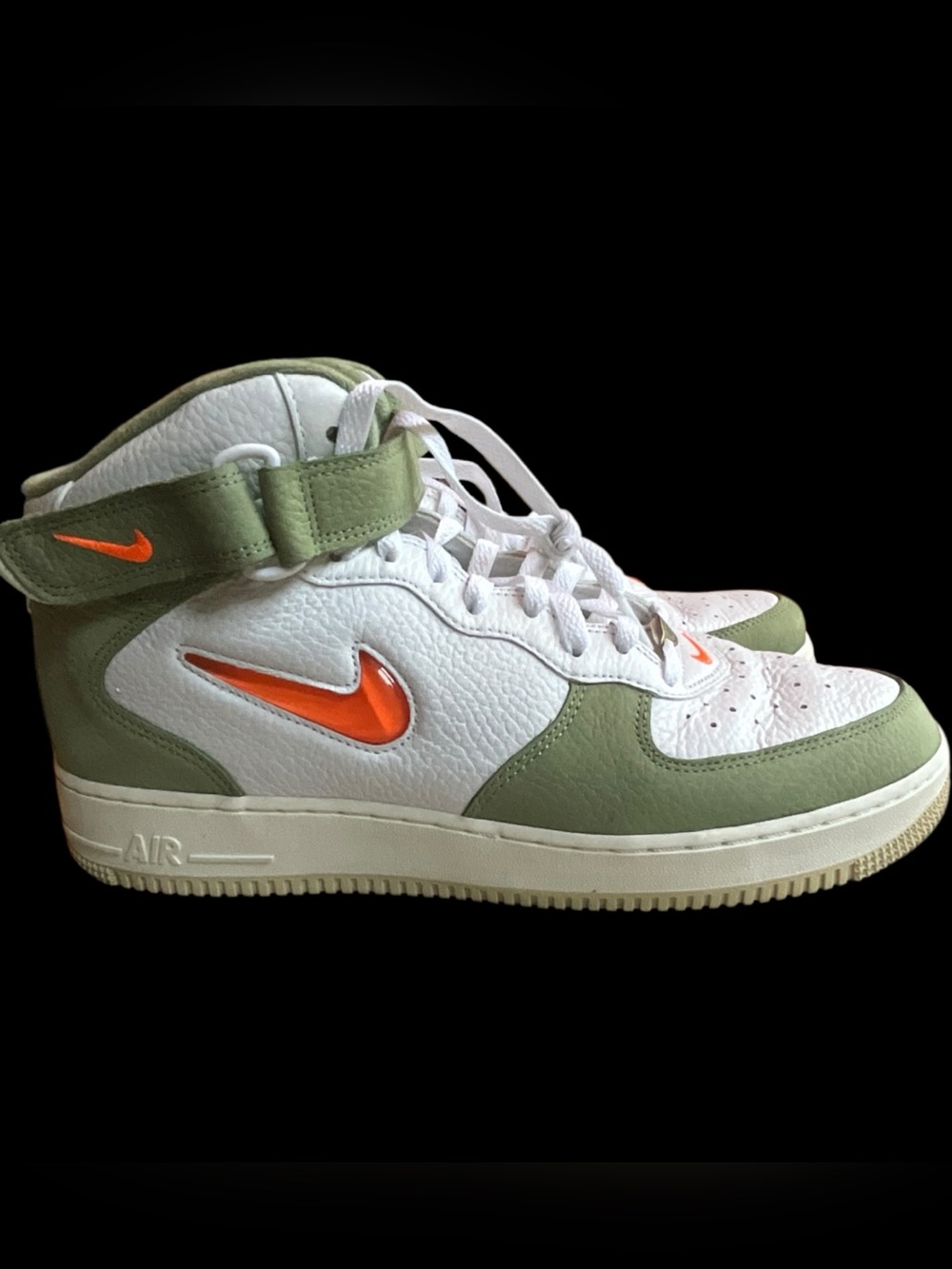 Nike Air Force 1 Mid QS Jewel Olive Green Total Orange DQ3505-100 Sneakers